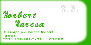 norbert marcsa business card